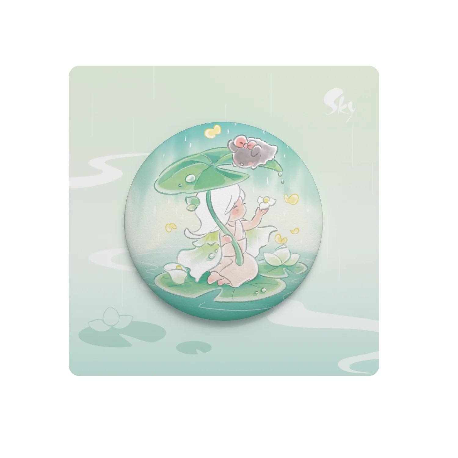 Sky Button Pin - Arum Lily - Image 2