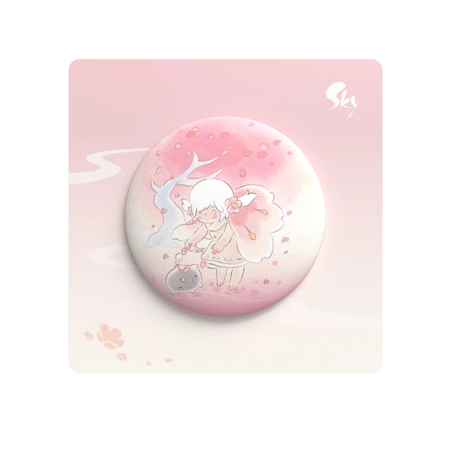 Sky Button Pin - Cherry Blossom - Image 2