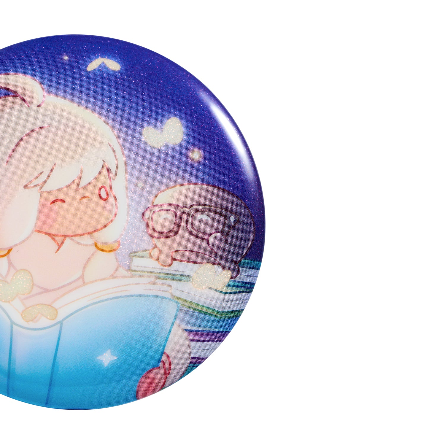 Sky Button Pin - Timid Bookworm - Image 3