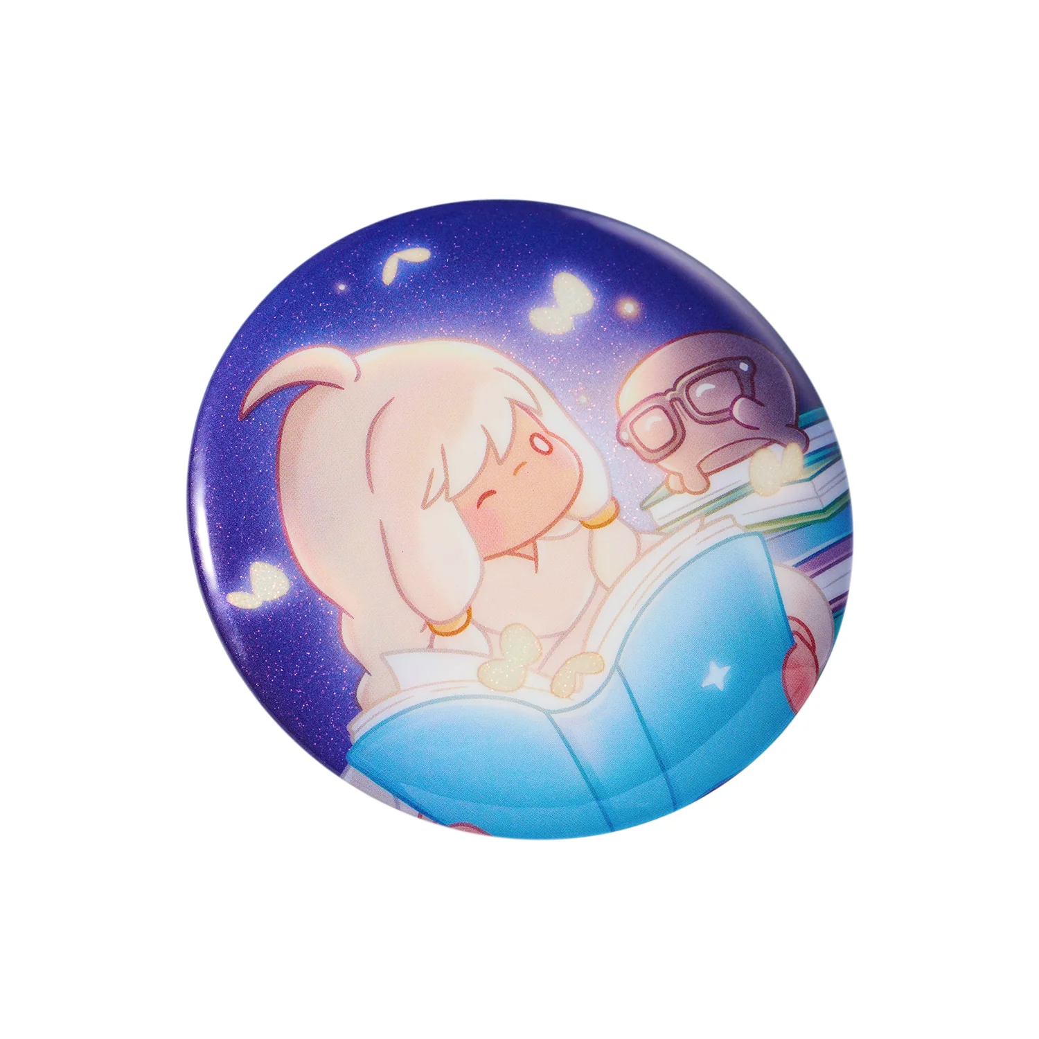 Sky Button Pin - Timid Bookworm - Image 4
