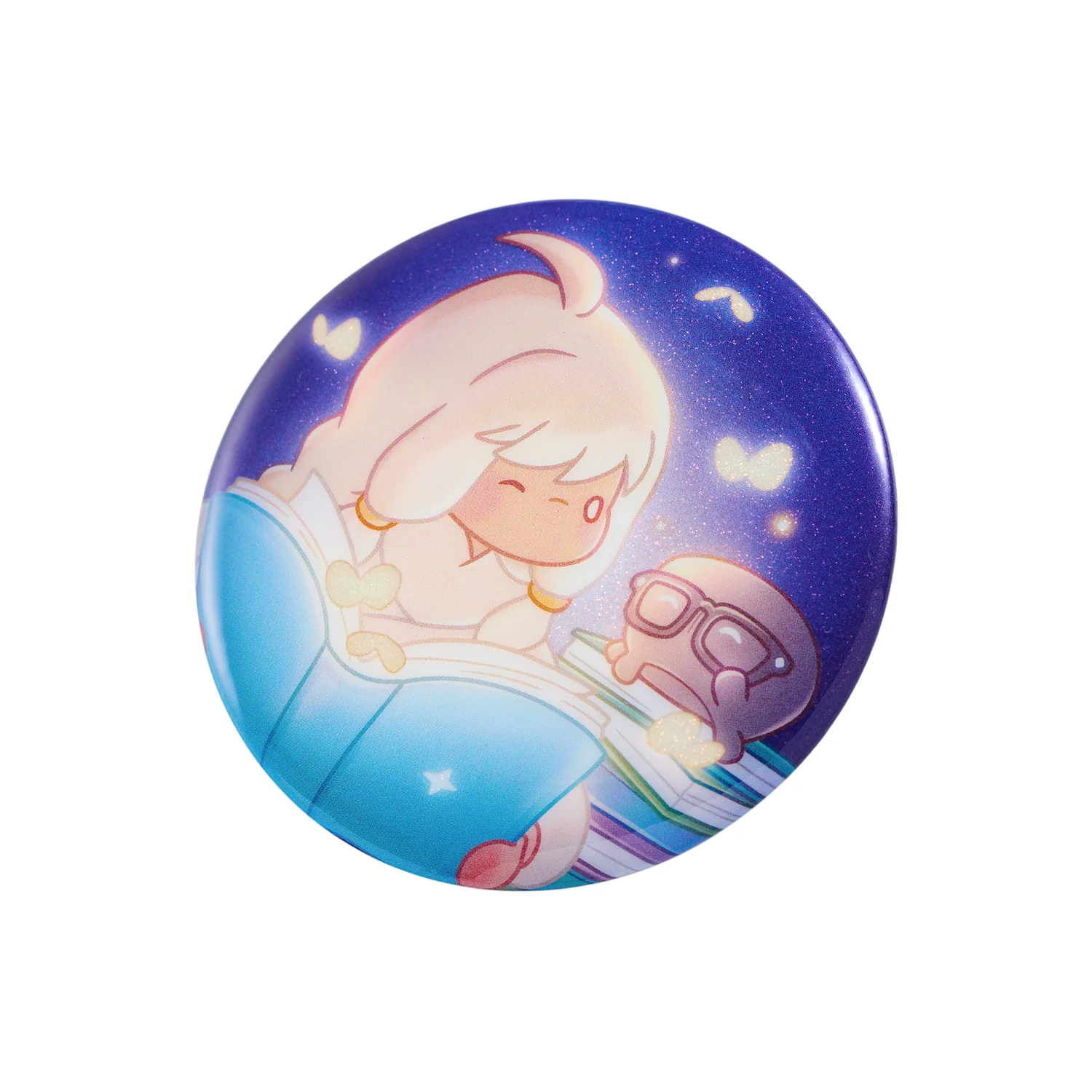Sky Button Pin - Timid Bookworm - Image 5