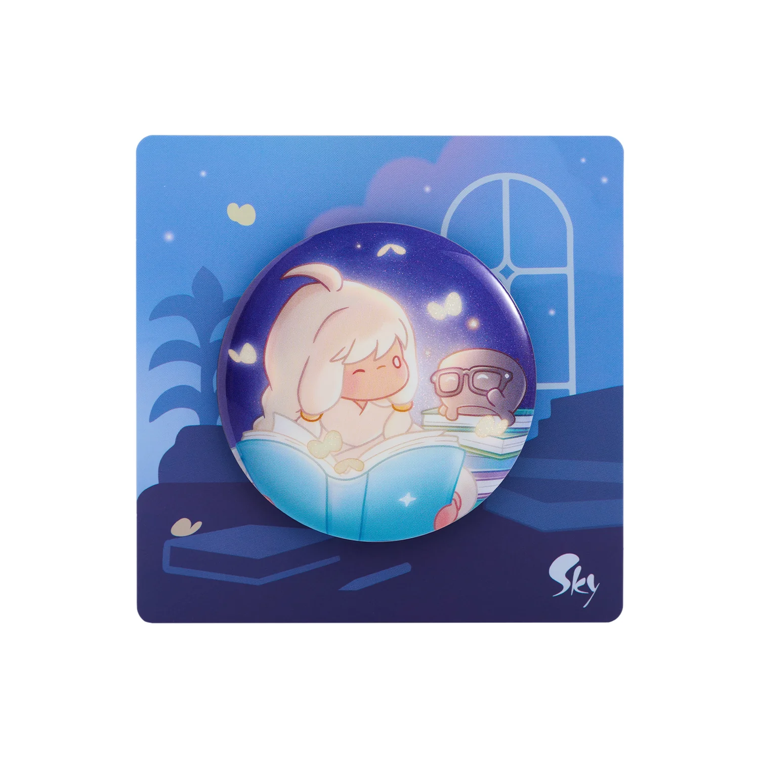 Sky Button Pin - Timid Bookworm - Image 7